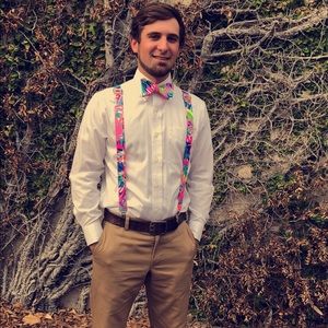 lilly pulitzer gumbo limbo bow tie and suspenders
